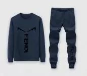 fendi tracksuit set ensemble de survetement regular fit round neck blue